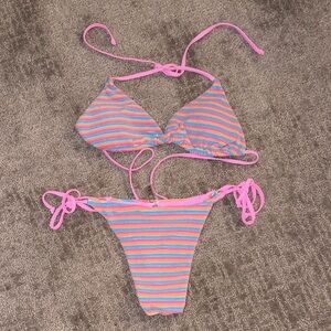 Colorful Striped Bikini Set